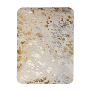 Guld Cowhide Print Metallic Magnet