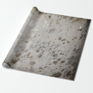 Guld Cowhide Skriv ut papper metallförpackning Presentpapper