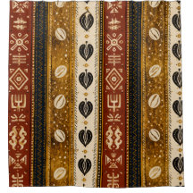 Guld Cowrie Duschdraperi | Lyxig Afrikansk