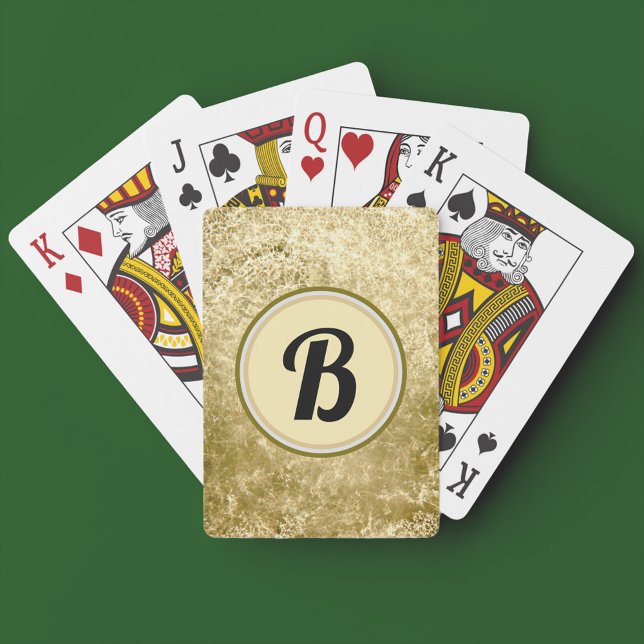 Guld Crackle Monogram Casinokort (Skapare uppladdad)