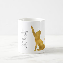 Guld Crazy Cat Dam Kaffemugg