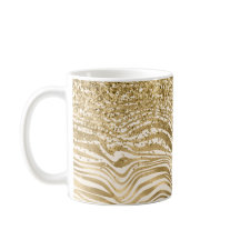 Guld Cream Glitzy Glitter Zebra tryck    