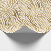 Guld Cream Glitzy Glitter Zebra tryck