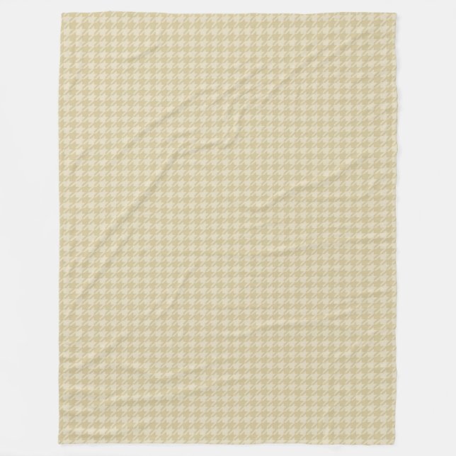 Guld Cream Houndstooth Fleecefilt (Framsidan)