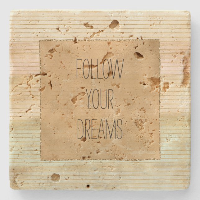 Guld Cream  Mint Rand    Stenunderlägg (Framsidan)