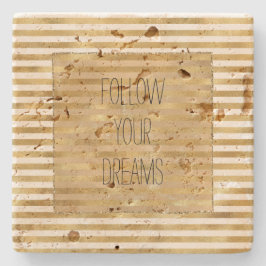 Guld Cream Rand Stenunderlägg