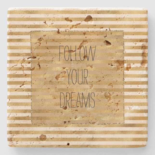 Guld Cream Rand Stenunderlägg (Framsidan)