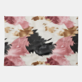 Guld Cream Rosa Black Cowgirl Cowhide Kökshandduk