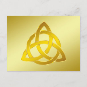 Guld Cream Trinity Knot Celtic Watercolor Vykort