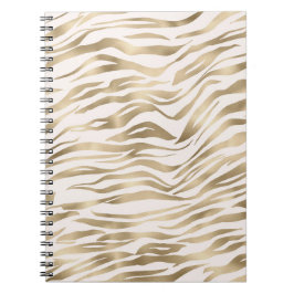 Guld Cream Zebra tryck Anteckningsbok