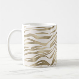 Guld Cream Zebra tryck    Kaffemugg