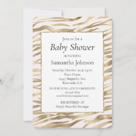 Guld Creme Zebraprint Inbjudningar