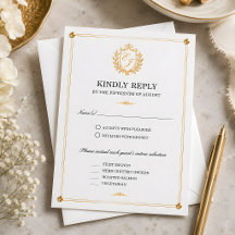 Guld Crest RSVP-kort