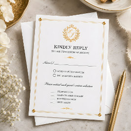 Guld Crest RSVP-kort OSA Kort