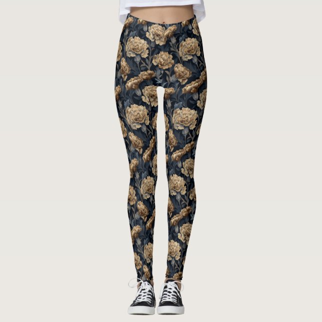Guld Crossfit Nejlika Estetisk Present För Leggings (Framsida)