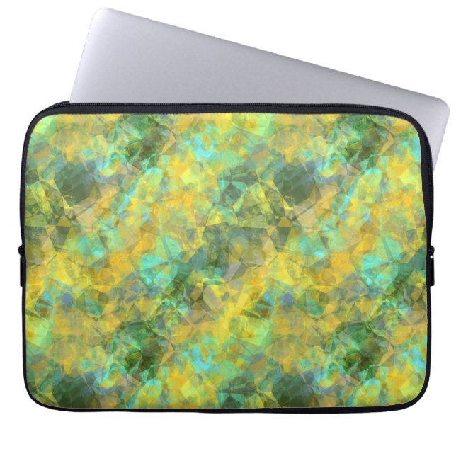 Guld Crumged Struktur Laptop Sleeve (Framsidan)