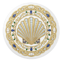 Guld Crystal Havsskal Skal 2D-grafik ädelstenar