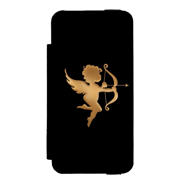 Guld- Cupid Incipio iPhone Wallet Skal (Folio Framsidan)