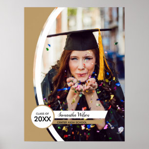 Guld Curved Ram Photo Studenten Poster