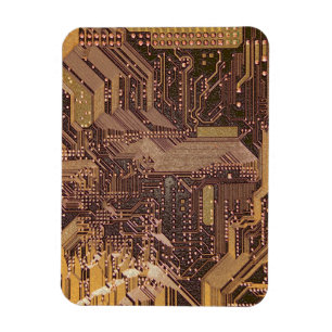 Guld Cyber Kretskort Teknik Elektronik Magnet