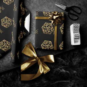 Guld D20 Crit AF Tabletop Role Player Dice Presentpapper