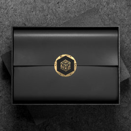 Guld D20 Crit | Tabletop Role Player Dice Runt Klistermärke
