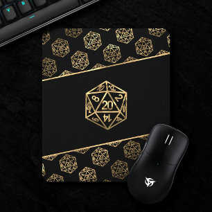 Guld D20 Mönster Tabletop Role Player Dice Musmatta