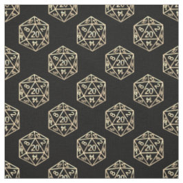 Guld D20 Mönster | Tabletop Role Player Dice Tyg