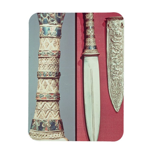 Guld dagger och sheath, Tutankhamun-skatt, c.13 Magnet (Vertikal)