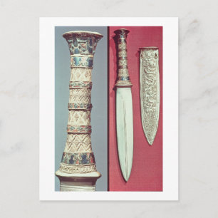 Guld dagger och sheath, Tutankhamun-skatt, c.13 Vykort