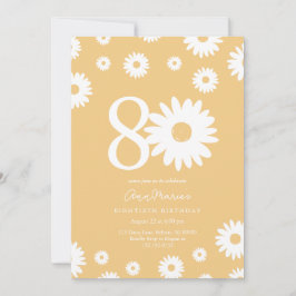 Guld Daisy 80:e födelsedagsinbjudan Inbjudningar