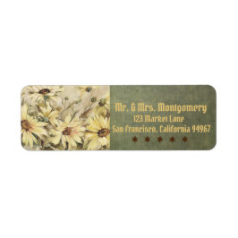 Guld Daisy med Returetiketter Returadress Etikett