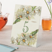 Guld Daisy med sage Bröllop Bordsnummer som är som