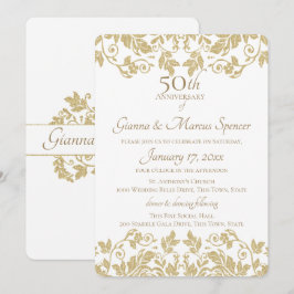 Guld Damask 50-årsjubileum Inbjudningar