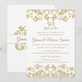 Guld Damask 50-årsjubileum Inbjudningar