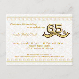 Guld Damask-65en Årsdag Firande Inbjudan