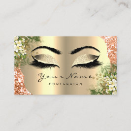 Guld Damask Makeup Artist Lash Blommigt Coral Peac Visitkort