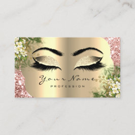 Guld Damask Makeup Artist Lash Blommigt Mint Rosa Visitkort