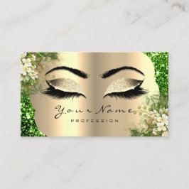 Guld Damask Makeup Artist Lash Blommigt Mint Spark Visitkort