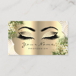 Guld Damask Makeup Artist Lash Blommigt Mint White Visitkort
