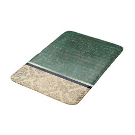 Guld Damask och Grönt Egyptiska hieroglyfer Badrumsmatta