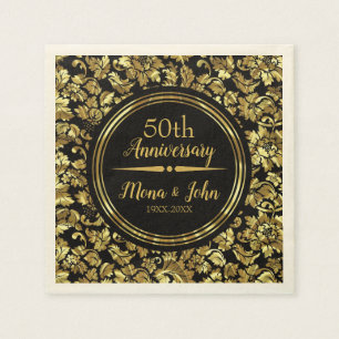 Guld Damask och Guld Divider Pappersservett