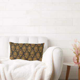 Guld Damask Pattern Dekorativ kudde