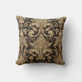 Guld Damask Pattern Dekorativ kudde