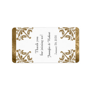 Guld Damask Silke Posh Bröllop Lip Balm-etikett Adressetikett