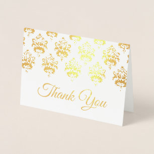 Guld Damask Trim Tack Folierat Kort