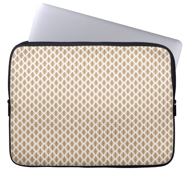 Guld Damask Vintage Sömlöst Mönster. Laptop Fodral (Framsidan)