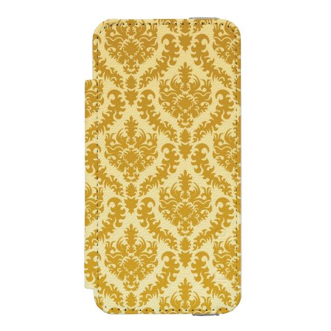 Guld- damast incipio iPhone wallet skal (Folio Framsidan)
