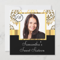 Guld- damastast fotomallsweet sixteen