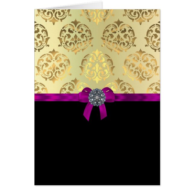 Guld damm och svart personlig OBS kort (Framsidan)